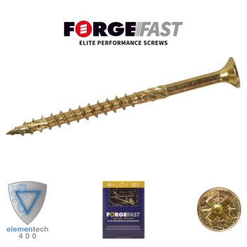 ForgeFast 6.0 x 90mm Elite Pozi Fast-Start Wood Screws (Box 100)