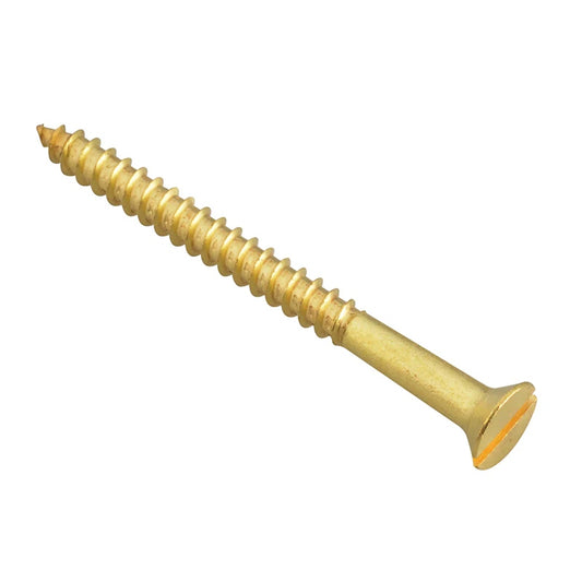 ForgeFix Wood Screw Slotted CSK Brass 2in x 8 Forge Pack of 8