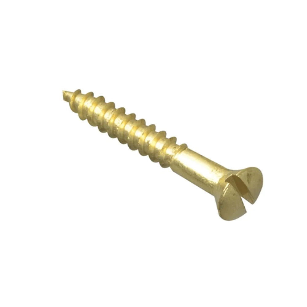 ForgePack Slotted CSK Woodscrews 20 Per Pack Brass 1" x 6g