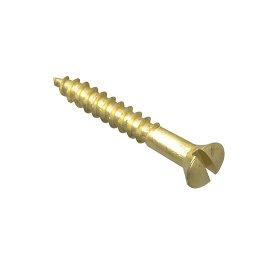 ForgePack Slotted CSK Woodscrews 20 Per Pack Brass 1" x 6g