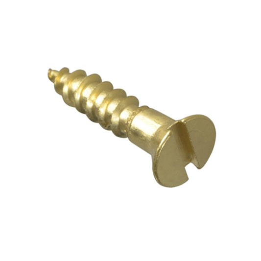 Forgefix Wood Screw Slotted Csk Brass 5/8in x 6 Forge Pack of 30