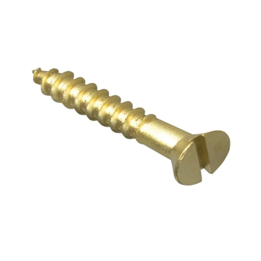 ForgeFix Wood Screw Slotted Raised Head ST Solid Brass 1in x 8 Forge Pack of 16