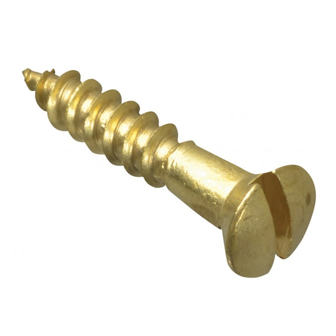 Forgefix Wood Screw Slotted Csk Brass 3/4in x 6 Forge Pack of 25