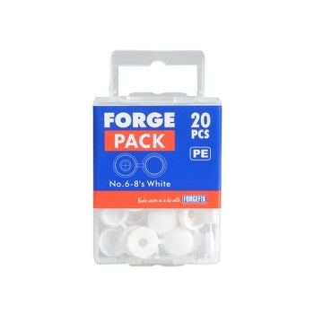 ForgeFix Hinged Cover Caps Cream No.6-8 Forge Pack of 20