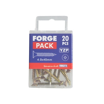 Forgefix Multi Purpose Pozi Screw CSK ST ZYP 5.0 x 80mm Forge Pack of 8