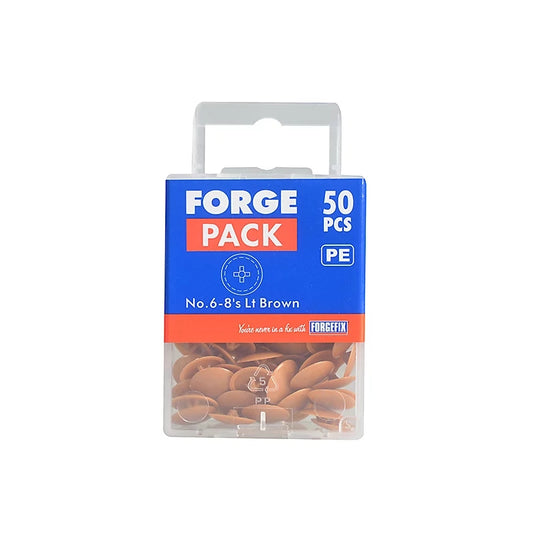 ForgePack Hinged Cover Cap 20 Pack No.6-8's Light Brown
