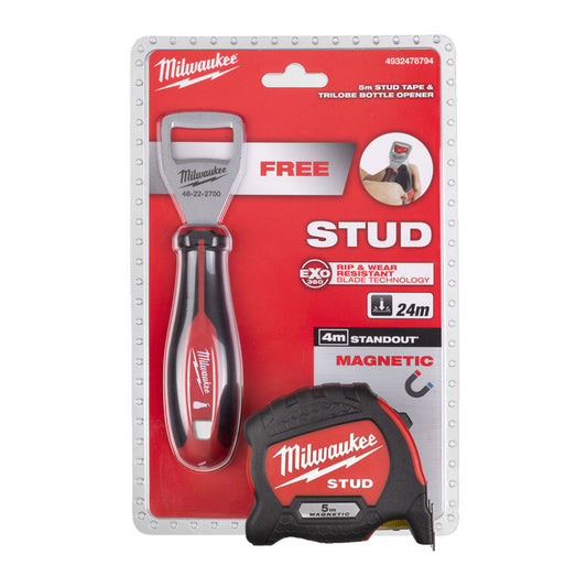 Milwaukee STUD 5m Tape Measure & Bottle Opener Set