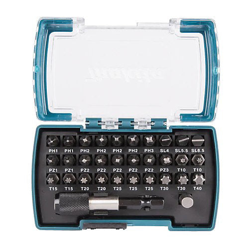 Makita Screwdriver Drill Bit Set with Quick Magnetic Holder - 32 Piece