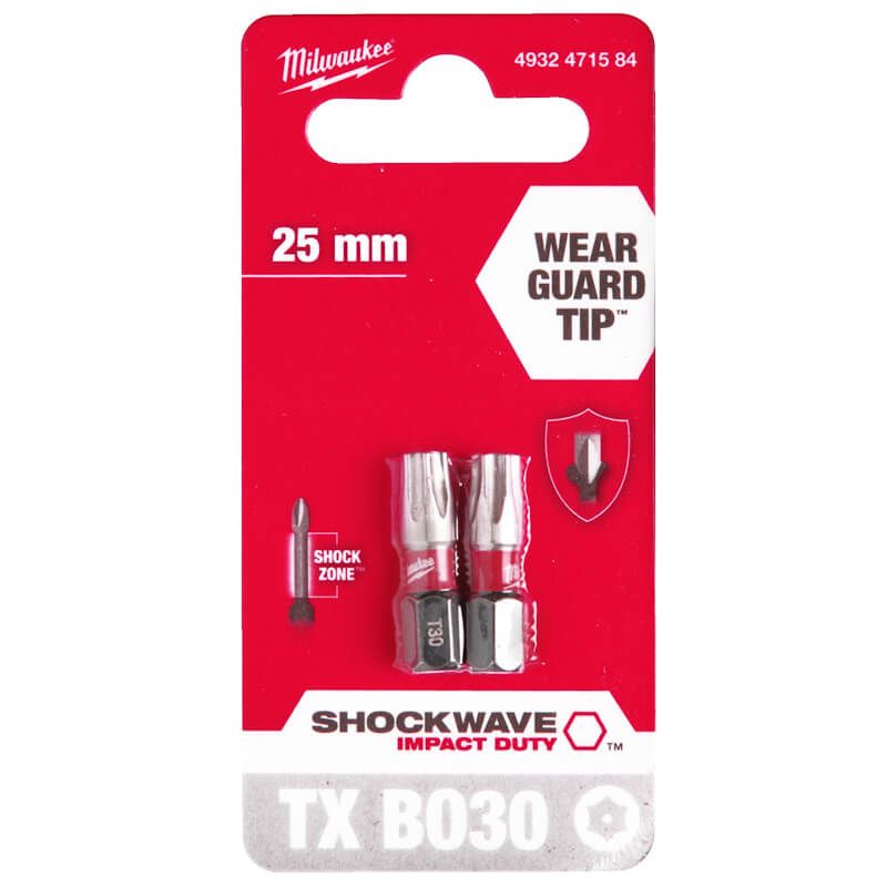 Milwaukee ShockWave Impact Duty TX BO30 x 25mm Screwdriving Bits