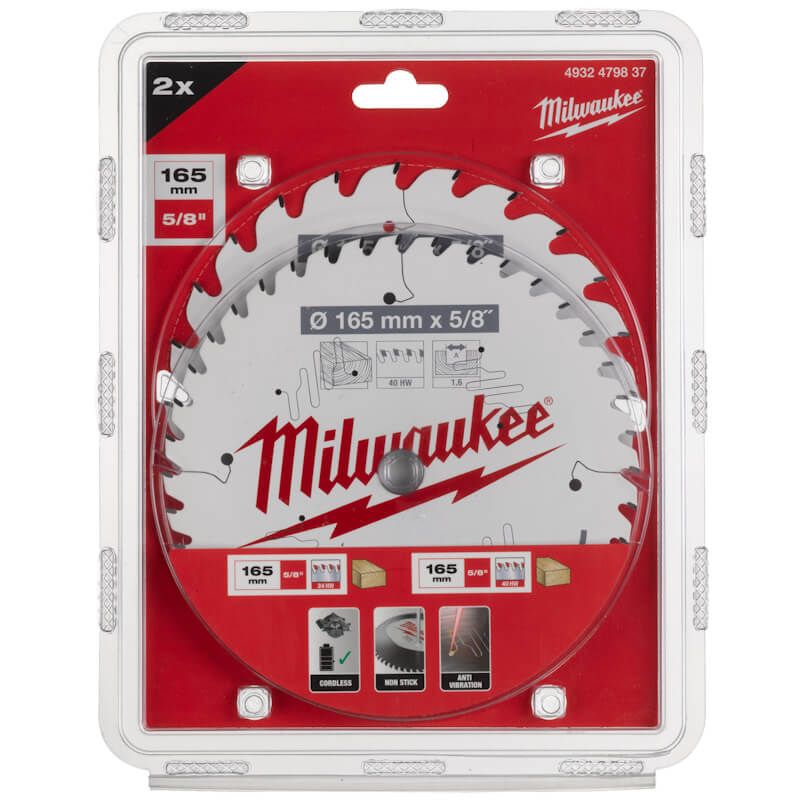 Milwaukee Circular Saw Blades CSB Twin Pack 165 x 24T/40T