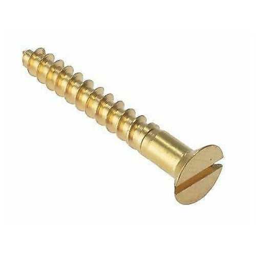 ForgePack Slotted RAH Woodscrews 20 Per Pack Brass 1x6g Ref