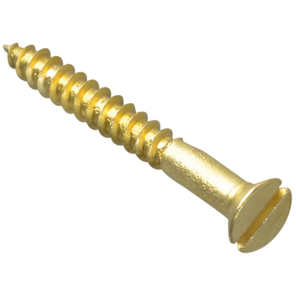 ForgeFix Wood Screw Slotted CSK Brass 1in x 4 Forge Pack of 35