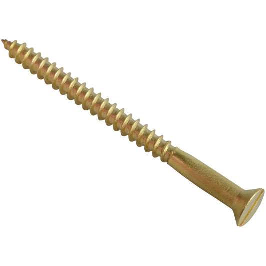 Forgefix Wood Screw Slotted Countersunk Brass 2"x10 Forgepack of 6