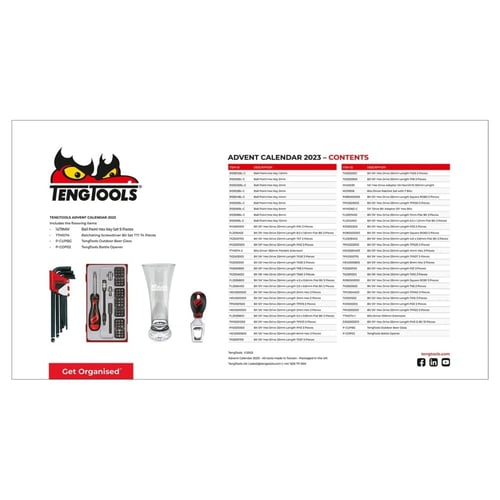 Teng Tools Christmas Advent Calendar Tool Set - 2023