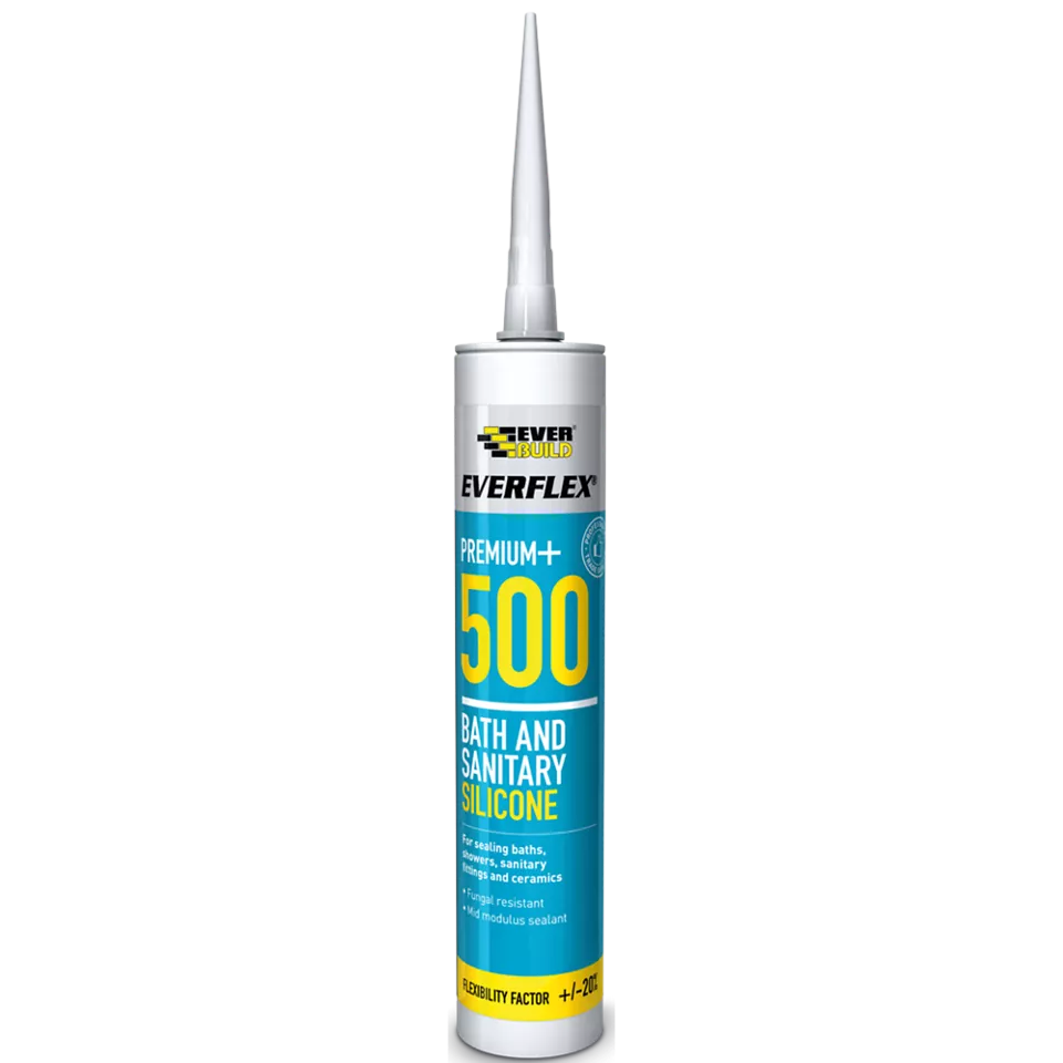 Sika Everbuild® Everflex® Premium+ 500 Bath & Sanitary Silicone Sealant White 295ml