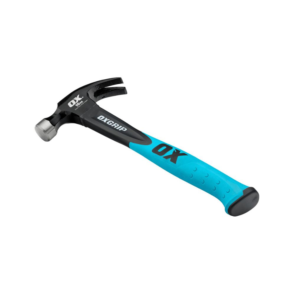 OX Trade Fiberglass Handle Claw Hammer – 16oz / 450g