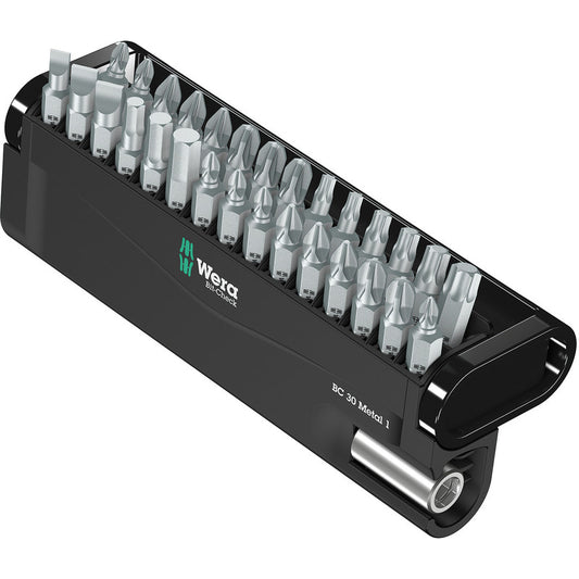 Wera Bit-Check 1/4"" Hex Shank Mixed Metal Tough Screwdriver Bit Set 30 Pieces