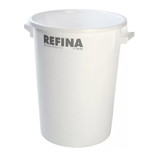 Refina X-1 White Heavy Duty Food Grade Plaster Mixing Bucket Tub 100 Litre